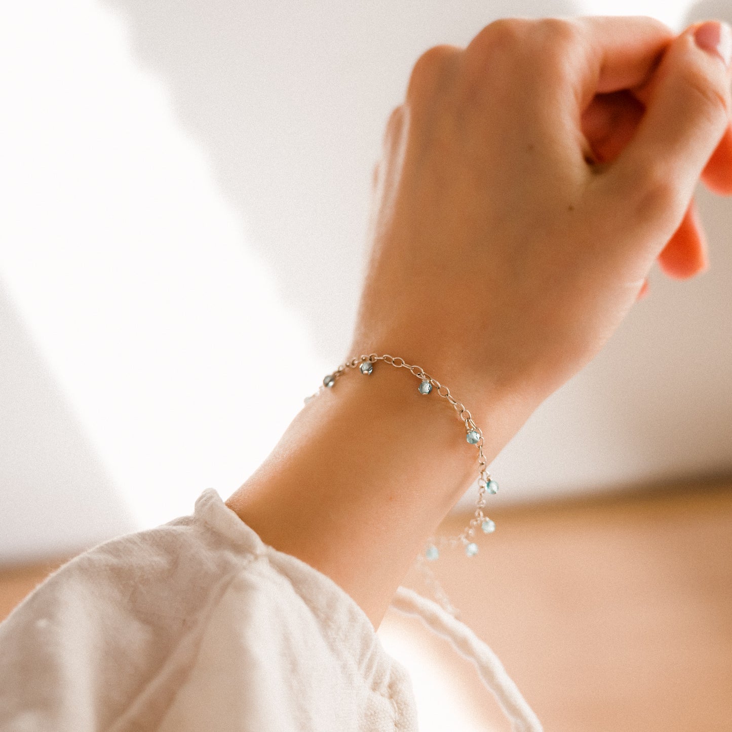 aquamarine charm bracelet
