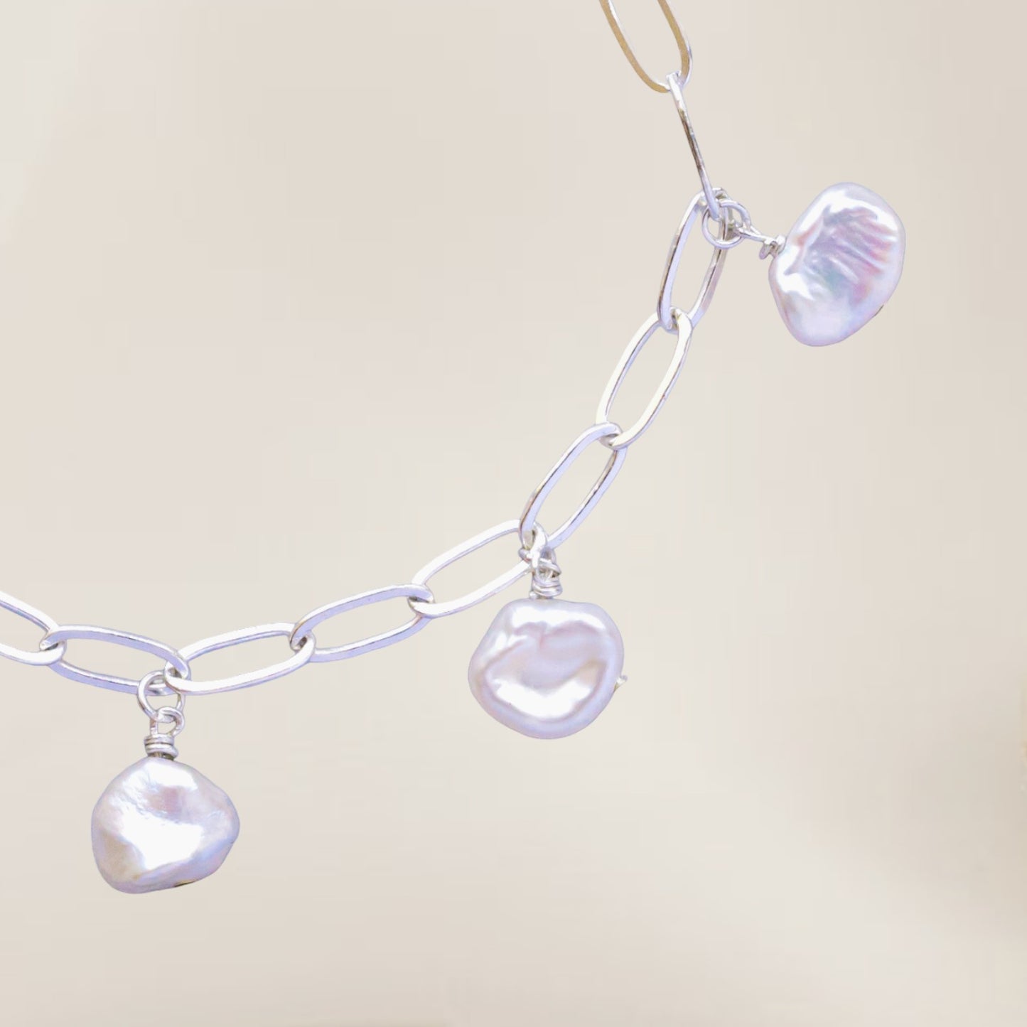 SELINE Keshi Pearl Silver Bracelet