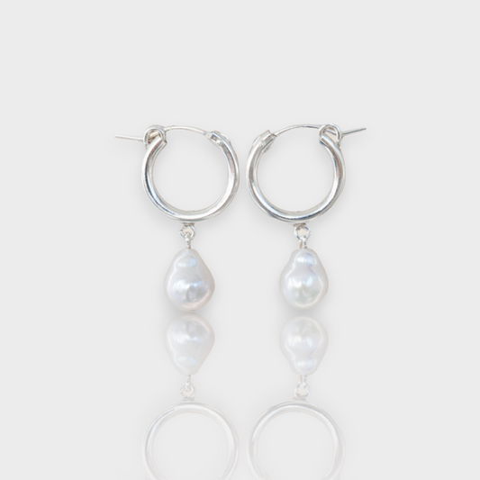Sirène Pearl Hoop Earrings