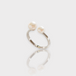 Silver Double Pearl Adjustable Ring