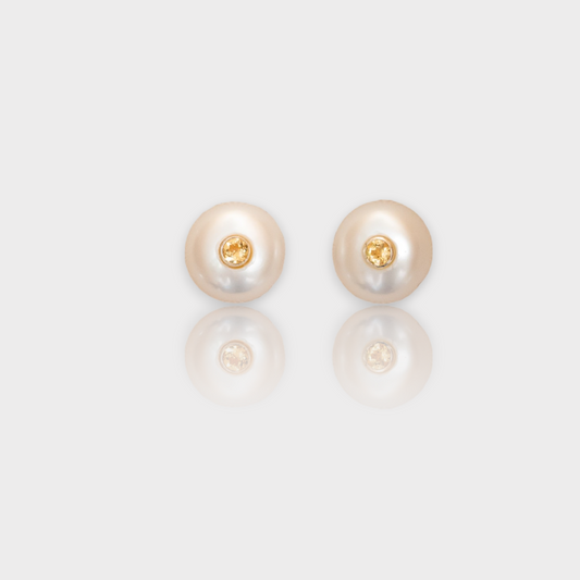 HERA Citrine Pearl Earrings