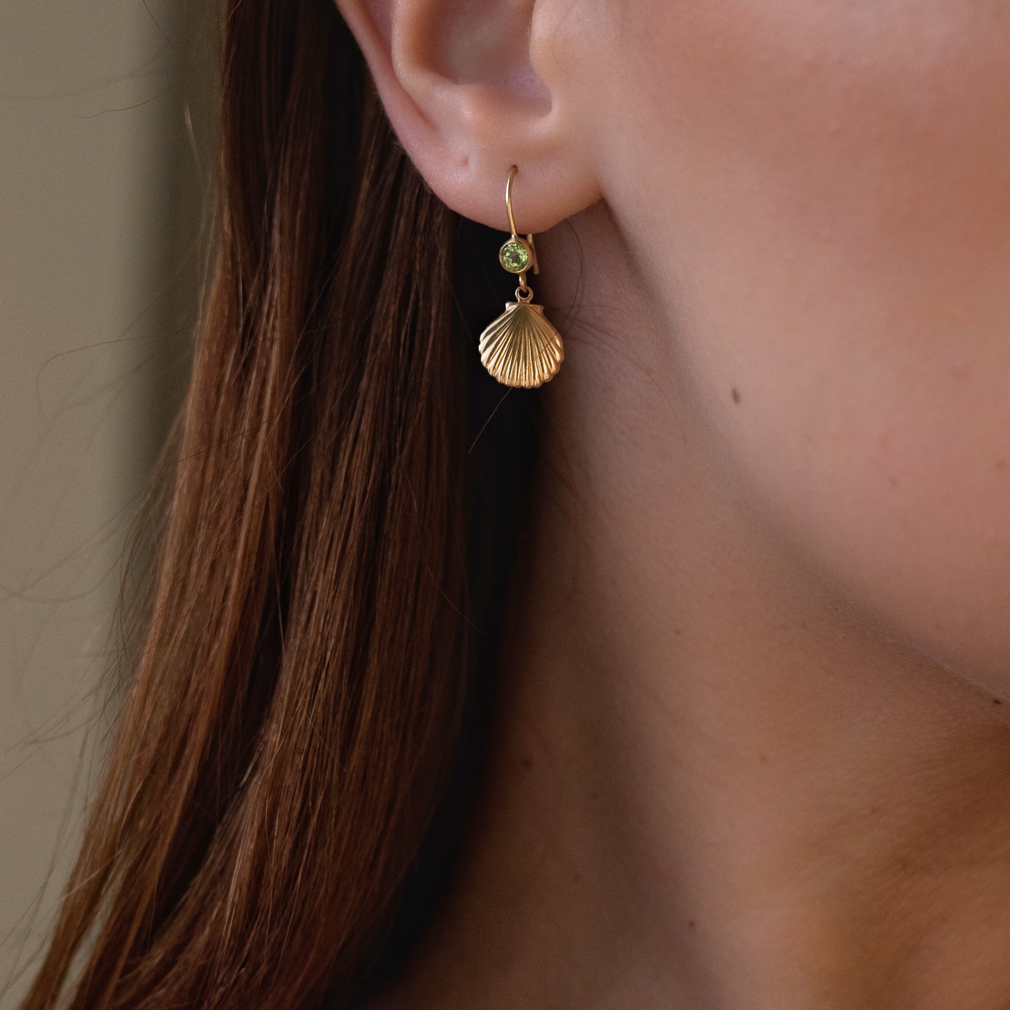 Gold shell earrings