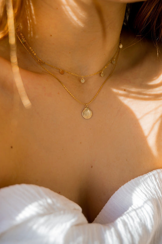 Gold Shell Pendant Necklace